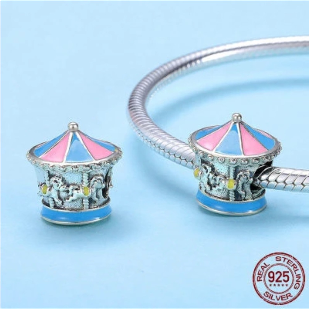 Sterling Silver Horse Carousel Bead Charm New
